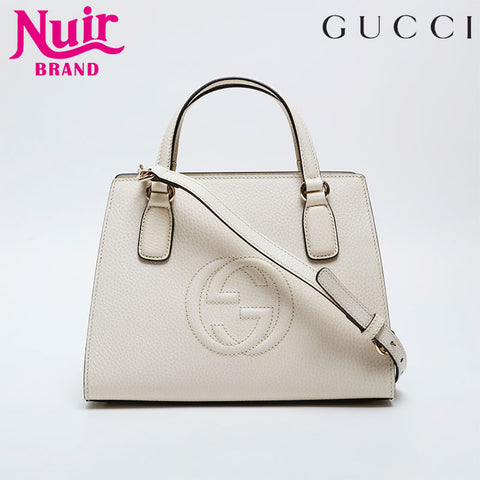グッチ GUCCI 2way ソーホー レザー ショルダーバッグ ホワイト WS21052