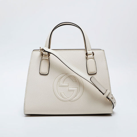 グッチ GUCCI 2way ソーホー レザー ショルダーバッグ ホワイト WS21052