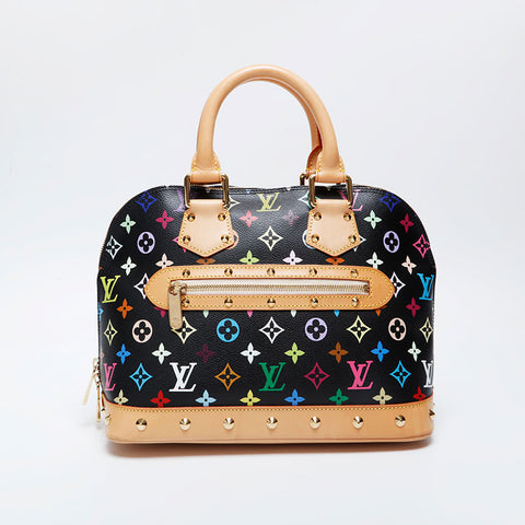 LOUIS VUITTON Alma Multicolor Takashi Murakami 2004 Handbag black WS21055