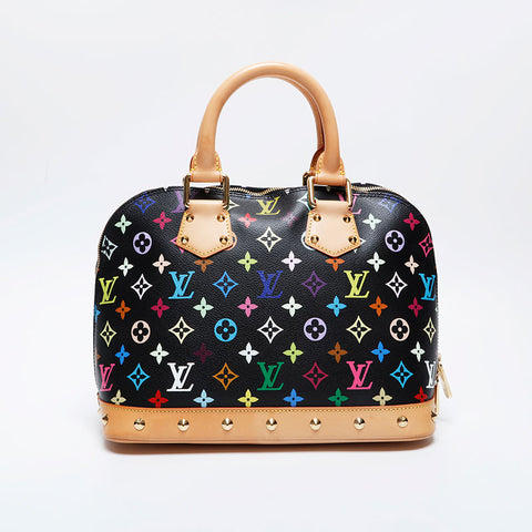 LOUIS VUITTON Alma Multicolor Takashi Murakami 2004 Handbag black WS21055
