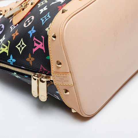 LOUIS VUITTON Alma Multicolor Takashi Murakami 2004 Handbag black WS21055
