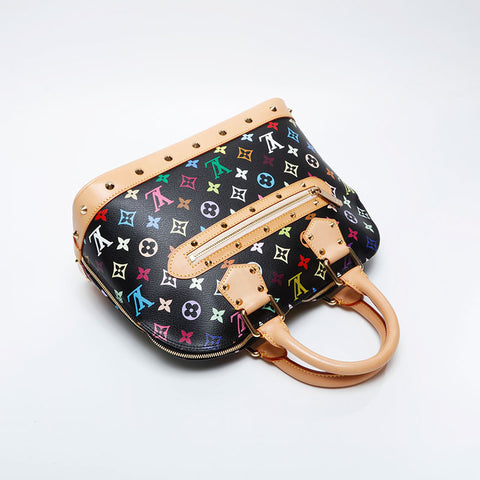 LOUIS VUITTON Alma Multicolor Takashi Murakami 2004 Handbag black WS21055