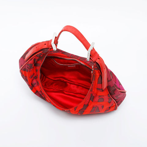 FENDI Nylon Mamma Hobo Shoulder Bag Red WS21057