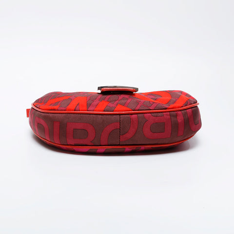 FENDI Nylon Mamma Hobo Shoulder Bag Red WS21057