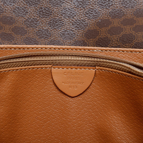 CELINE PVC Macadam Shoulder Bag Brown WS21059