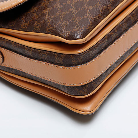 CELINE PVC Macadam Shoulder Bag Brown WS21059