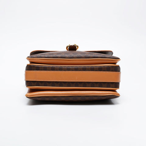 CELINE PVC Macadam Shoulder Bag Brown WS21059