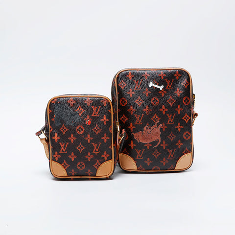 LOUIS VUITTON 2018 Monogram Catgram Panam Set Shoulder Bag Brown WS21062