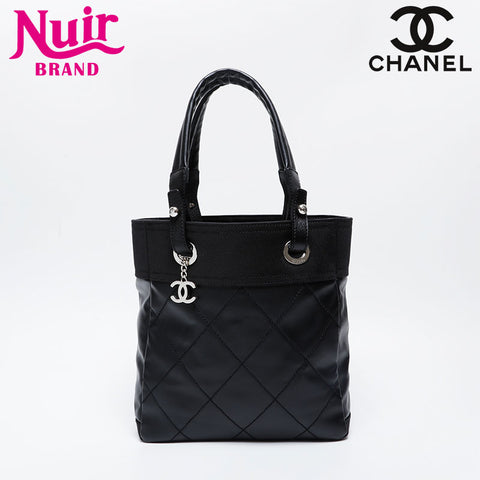 CHANEL No. 12 2008-2009 Paris Biarritz PVC Handbag black WS21064
