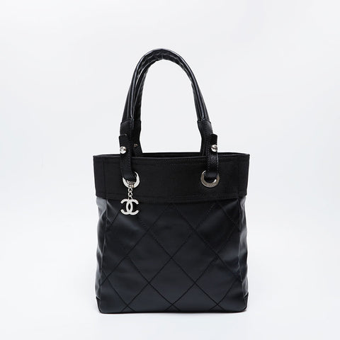CHANEL No. 12 2008-2009 Paris Biarritz PVC Handbag black WS21064