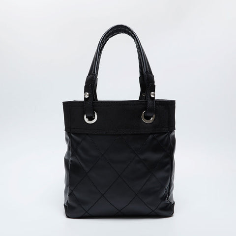 CHANEL No. 12 2008-2009 Paris Biarritz PVC Handbag black WS21064