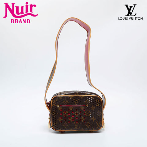 LOUIS VUITTON Monogram Perfo Mini Trocadero Shoulder Bag Brown WS21067
