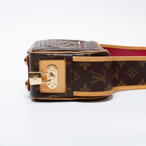 LOUIS VUITTON Monogram Perfo Mini Trocadero Shoulder Bag Brown WS21067