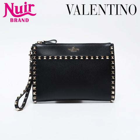 VALENTINO Leather studs Clutch bag black WS21068