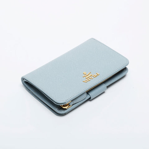 PRADA Safiano leather Bifold Wallet blue WS21069