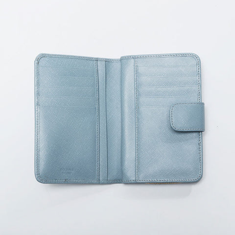 PRADA Safiano leather Bifold Wallet blue WS21069
