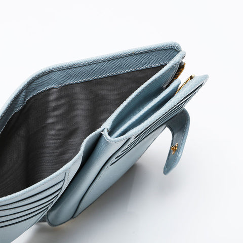 PRADA Safiano leather Bifold Wallet blue WS21069