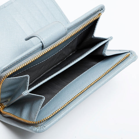PRADA Safiano leather Bifold Wallet blue WS21069