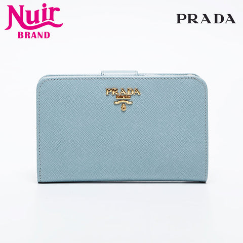 PRADA Safiano leather Bifold Wallet blue WS21069