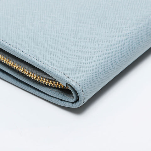 PRADA Safiano leather Bifold Wallet blue WS21069