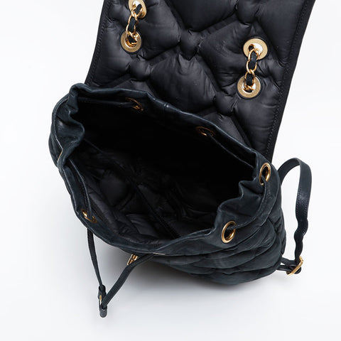 CHANEL Bubble 23 Series Leather Matelasse 2016-2017 Backpack  Daypack black WS21072