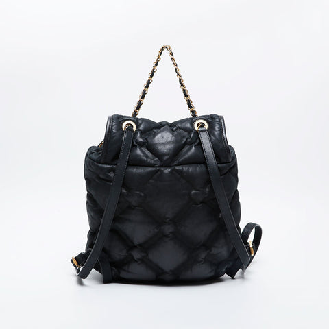 CHANEL Bubble 23 Series Leather Matelasse 2016-2017 Backpack  Daypack black WS21072