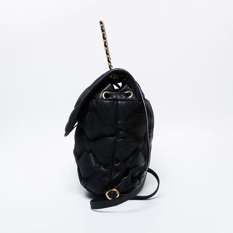 CHANEL Bubble 23 Series Leather Matelasse 2016-2017 Backpack  Daypack black WS21072