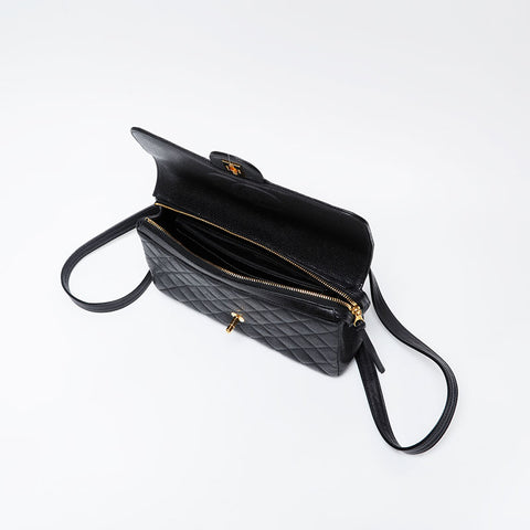 CHANEL No. 4 Caviar Skin 1996-1997 Matelasse 9.8" Backpack Â· Daypack black WS21075