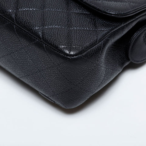 CHANEL No. 4 Caviar Skin 1996-1997 Matelasse 9.8" Backpack Â· Daypack black WS21075