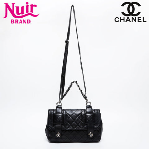 CHANEL 10 series 2005-2006 Matelasse Lambskin Chain Backpack Â· Daypack black WS21076