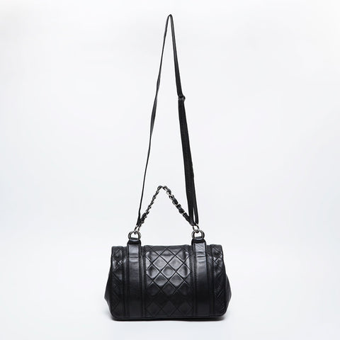 CHANEL 10 series 2005-2006 Matelasse Lambskin Chain Backpack  Daypack black WS21076