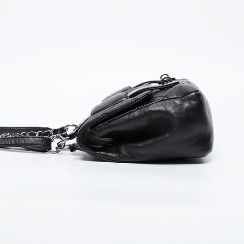 CHANEL 10 series 2005-2006 Matelasse Lambskin Chain Backpack  Daypack black WS21076