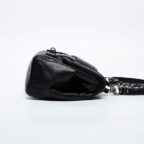 CHANEL 10 series 2005-2006 Matelasse Lambskin Chain Backpack  Daypack black WS21076