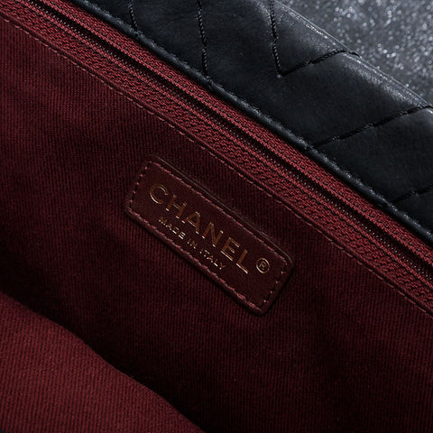 CHANEL No. 14 2010-2011 Chevron Chain Shoulder Bag black WS21077