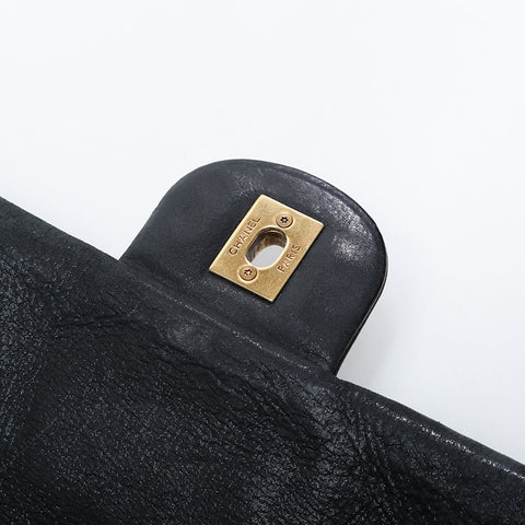 CHANEL No. 14 2010-2011 Chevron Chain Shoulder Bag black WS21077
