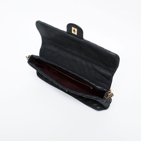 CHANEL No. 14 2010-2011 Chevron Chain Shoulder Bag black WS21077