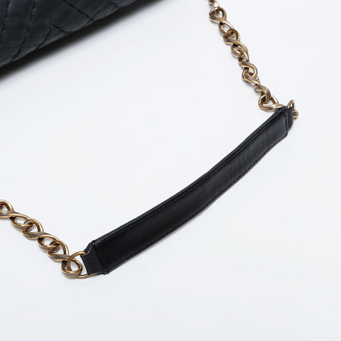 CHANEL No. 14 2010-2011 Chevron Chain Shoulder Bag black WS21077