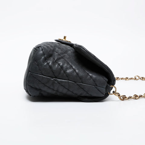 CHANEL No. 14 2010-2011 Chevron Chain Shoulder Bag black WS21077