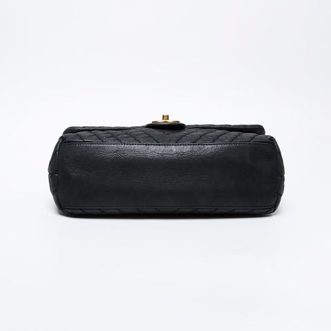CHANEL No. 14 2010-2011 Chevron Chain Shoulder Bag black WS21077