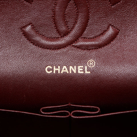 CHANEL No. 1 1989-1991 Matelasse 25 Double Flap Chain Shoulder Bag black WS21079