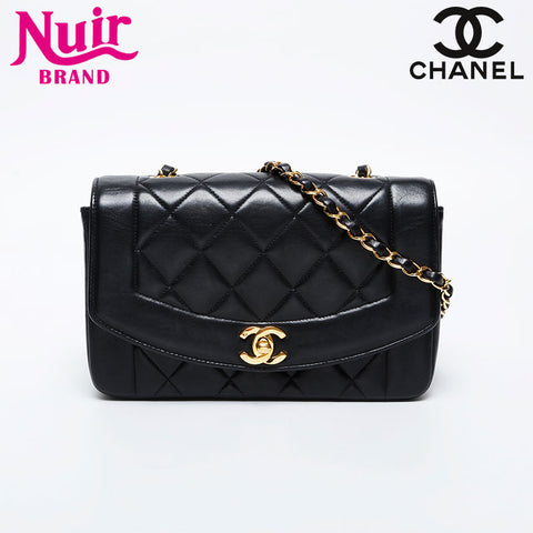CHANEL No. 2 Diana Flap Chain 1991-1994 Shoulder Bag black WS21080