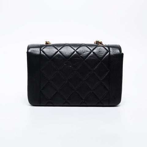 CHANEL No. 2 Diana Flap Chain 1991-1994 Shoulder Bag black WS21080