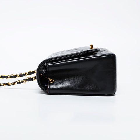 CHANEL No. 2 Diana Flap Chain 1991-1994 Shoulder Bag black WS21080