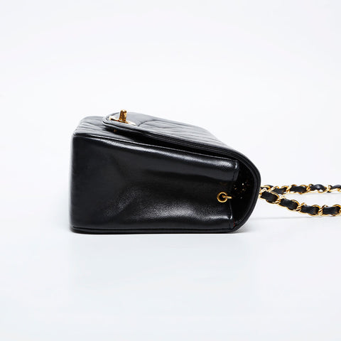 CHANEL No. 2 Diana Flap Chain 1991-1994 Shoulder Bag black WS21080