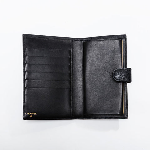 CHANEL No. 6 2000-2002 Caviar COCO Mark Purse black WS21083