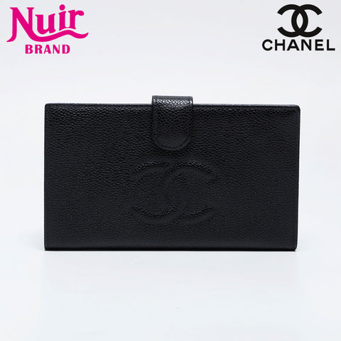 CHANEL No. 6 2000-2002 Caviar COCO Mark Purse black WS21083