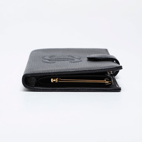 CHANEL No. 6 2000-2002 Caviar COCO Mark Purse black WS21083