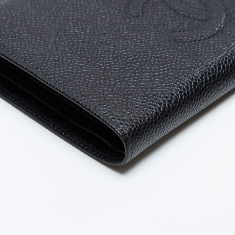 CHANEL No. 6 2000-2002 Caviar COCO Mark Purse black WS21083