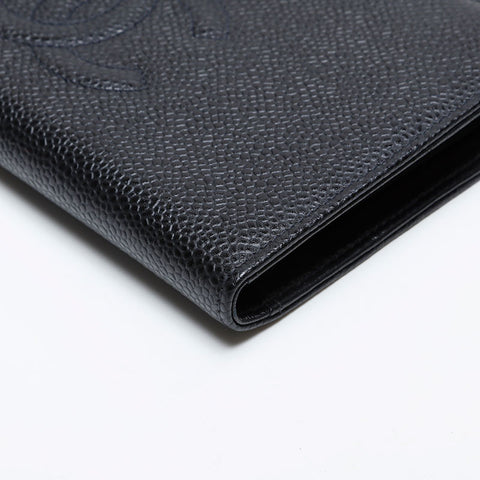 CHANEL No. 6 2000-2002 Caviar COCO Mark Purse black WS21083