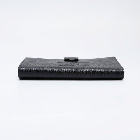 CHANEL No. 6 2000-2002 Caviar COCO Mark Purse black WS21083